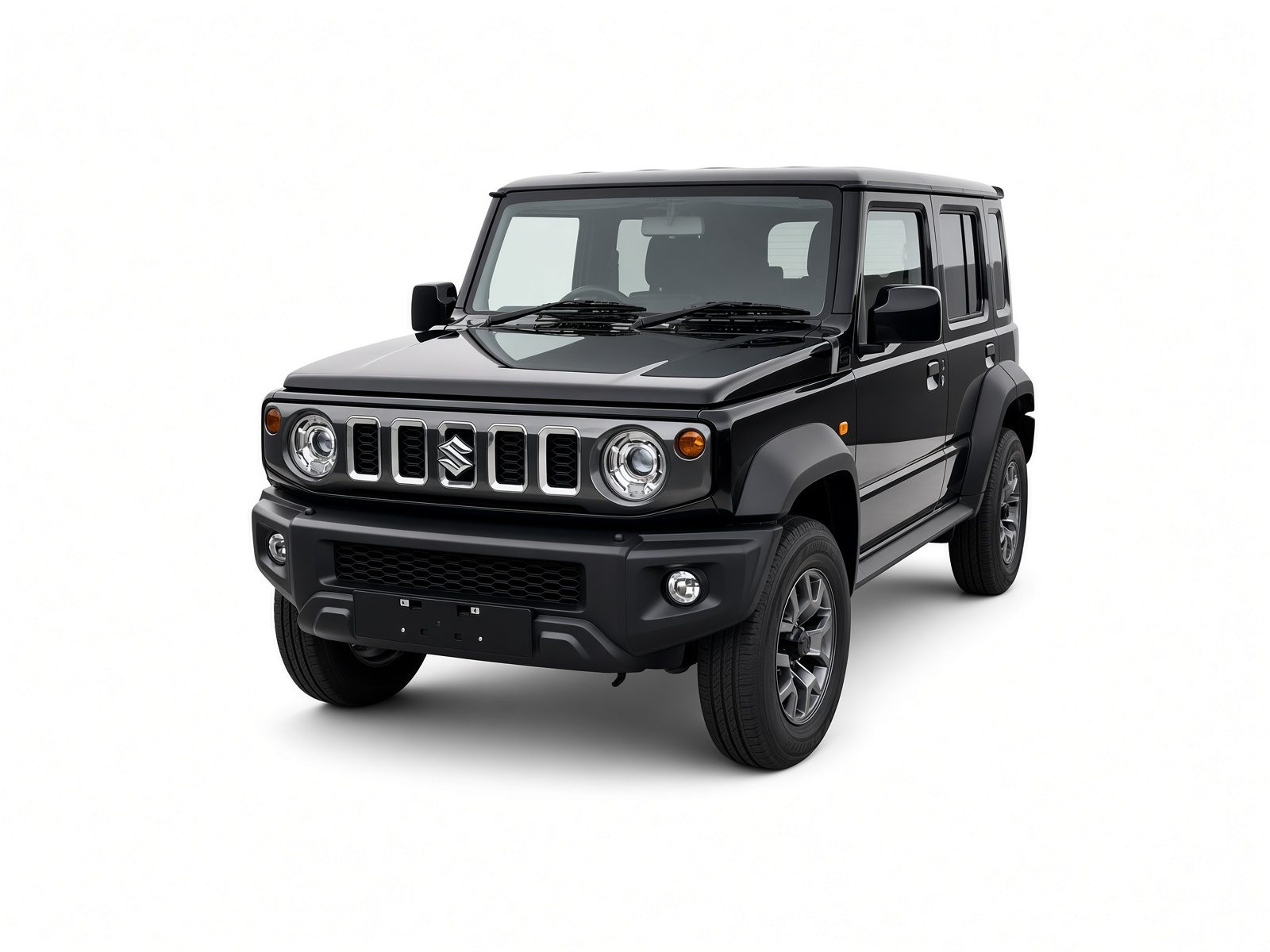 Black 5-door Suzuki Jimny front