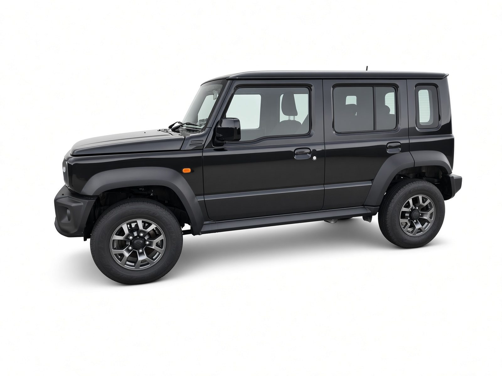 Black 5-door Suzuki Jimny left profile